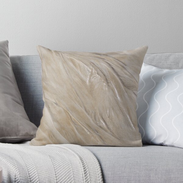 Sand Shapes|Nature Photography|Patterns In The Sand|Coastal Decor Throw Pillow
