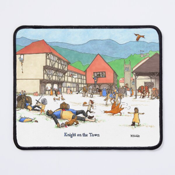 Item preview, Knight on the Town - Medieval humor poster designed and sold by MNoblestudio.