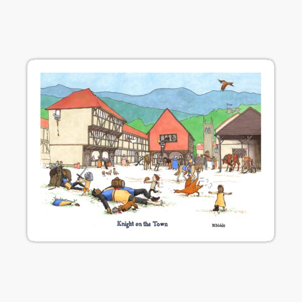 Artikel-Vorschau von Knight on the Town - Mittelalterliches Humorplakat, designt und verkauft von MNoblestudio.