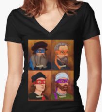 The Renaissance Ninja Artists Women's Fitted V-Neck T-Shirt