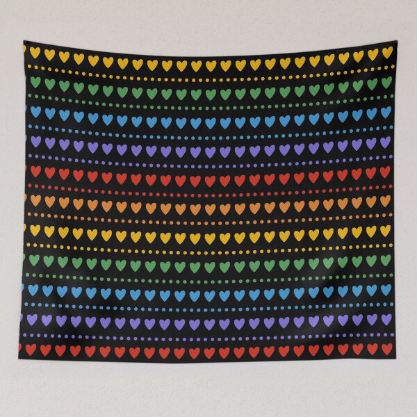 Item preview, Cute Rainbow Pride Hearts Pattern designed and sold by humnoo.
