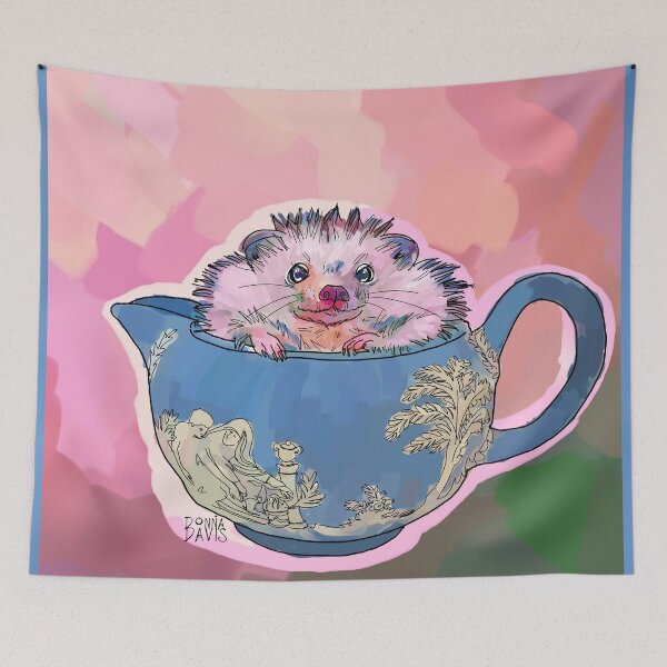 Artikelvorschau, Igel in einer Teekanne entworfen und verkauft von donnadavisart.