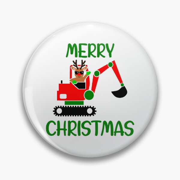 Item preview, Merry Christmas Digger Construction Worker designed and sold by OrnamentallyYou.