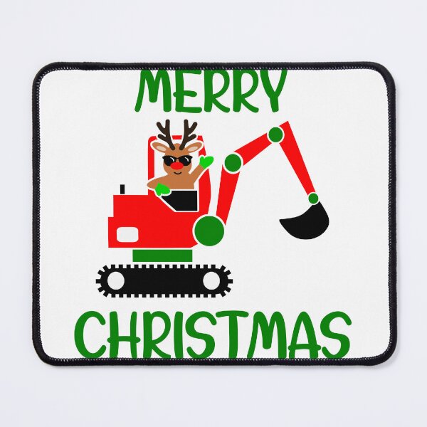 Item preview, Merry Christmas Digger Construction Worker designed and sold by OrnamentallyYou.