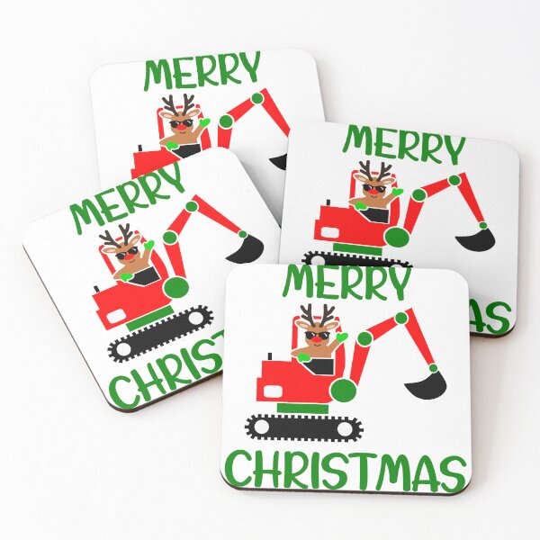 Item preview, Merry Christmas Digger Construction Worker designed and sold by OrnamentallyYou.
