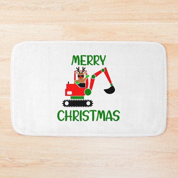 Item preview, Merry Christmas Digger Construction Worker designed and sold by OrnamentallyYou.