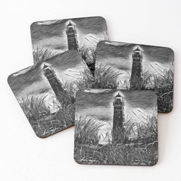 Item preview, The Journey's End - The Forgotten Lighthouse (Black & White) - spcreationsco22 designed and sold by SpCreationsCo22.