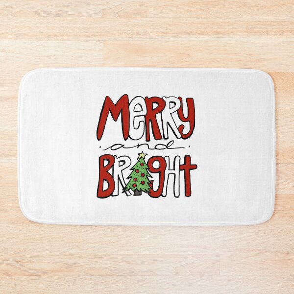 Item preview, Merry and Bright Christmas Drawing Bubble Letters designed and sold by kmstudio.