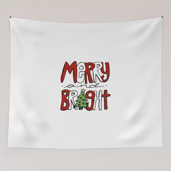Item preview, Merry and Bright Christmas Drawing Bubble Letters designed and sold by kmstudio.