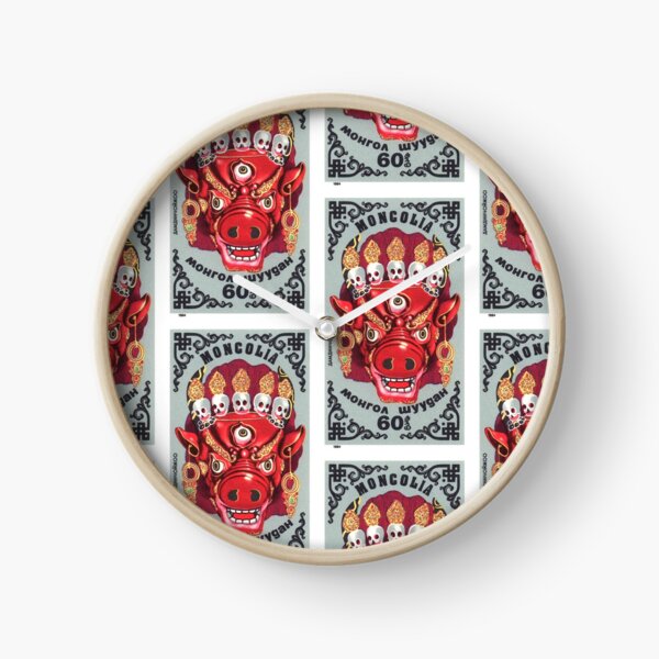 1984 Mongolie Dieu Damdinchoidzhoo Masque Timbre-poste Horloge