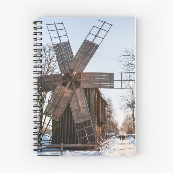 Item preview, A traditional Romanian windmill on a snow-covered street designed and sold by Danielasphotos.