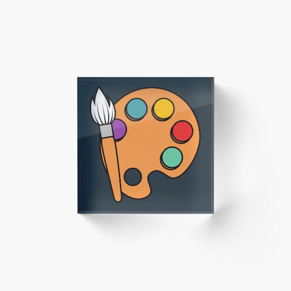 Aperçu de l'œuvre Pinceau et palette de peinture avec des couleurs créée et vendue par CreatorWorld29.