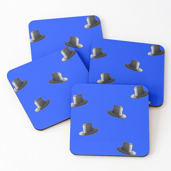 Item preview, Black top hats on blue designed and sold by tetibright.