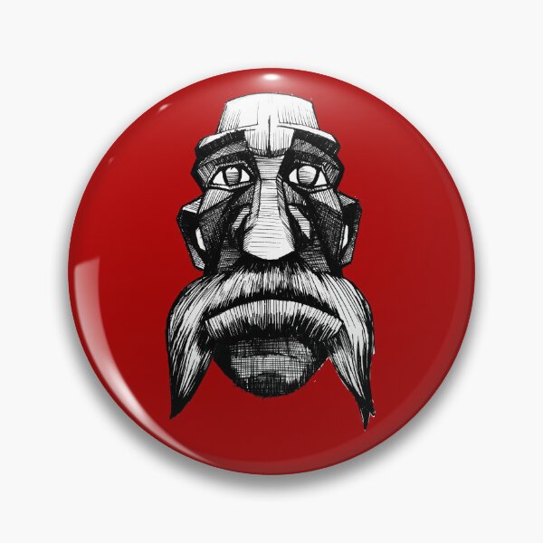 Item preview, Mustache Moai Head Totem Drawing  designed and sold by LarksDrawings.
