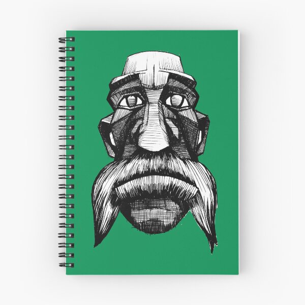 Item preview, Mustache Moai Head Totem Drawing  designed and sold by LarksDrawings.
