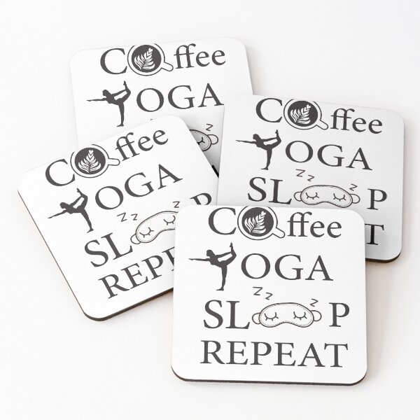 Item preview, coffee yoga sleep repeat designed and sold by E-KaLsshop.