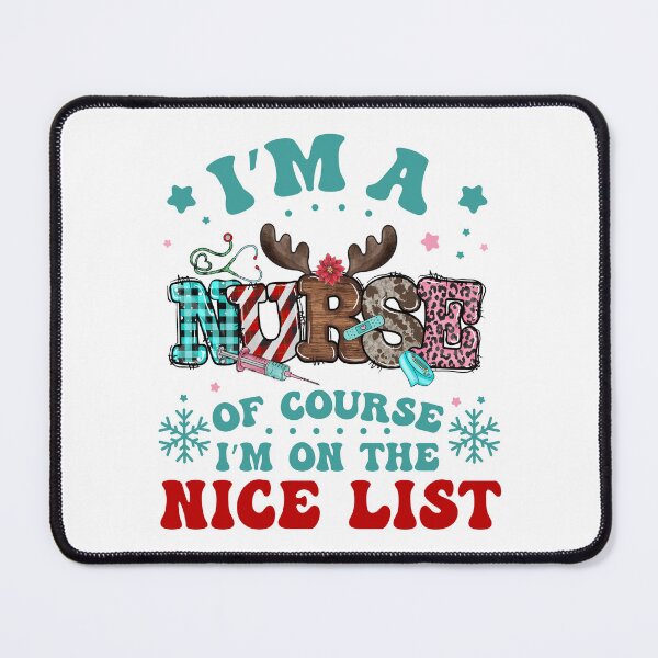Item preview, I'm a Nurse - I'm on the nice list Christmas Stethoscope Nurses Leopard Plaid Women designed and sold by Designer-Girl.