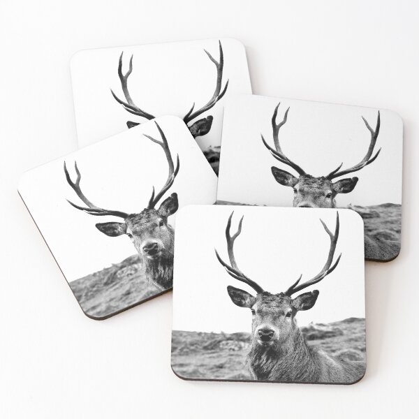 Item preview, European Red Stag - b/w designed and sold by Leeanne Mackay.