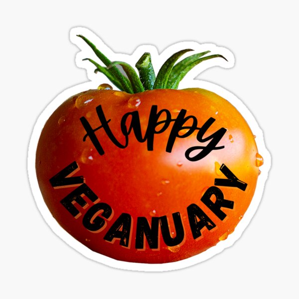 "Happy Veganuary" Sticker For Sale By Toomuchfunstuff | Redbubble