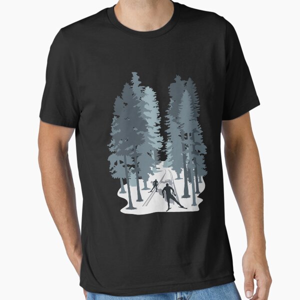Item preview, Cross-country skiing, cross country skier and winter forest landscape designed and sold by claudiasartwork.