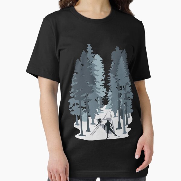 Item preview, Cross-country skiing, cross country skier and winter forest landscape designed and sold by claudiasartwork.
