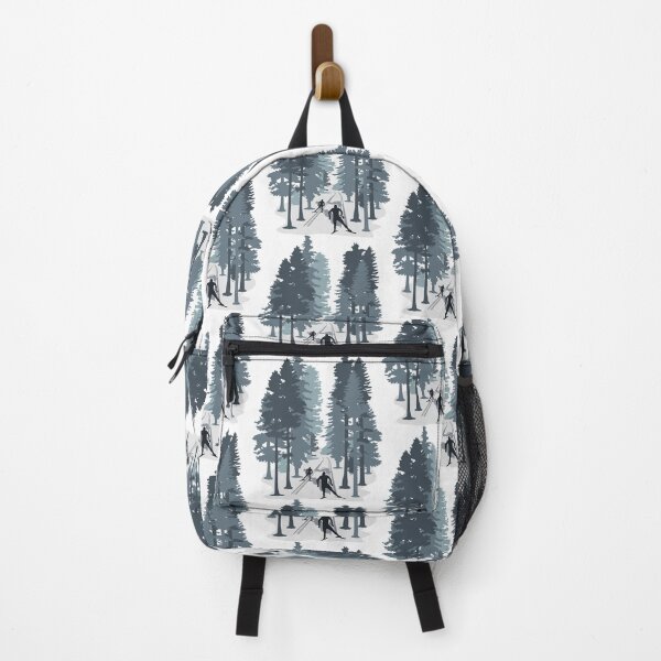Item preview, Cross-country skiing, cross country skier and winter forest landscape designed and sold by claudiasartwork.