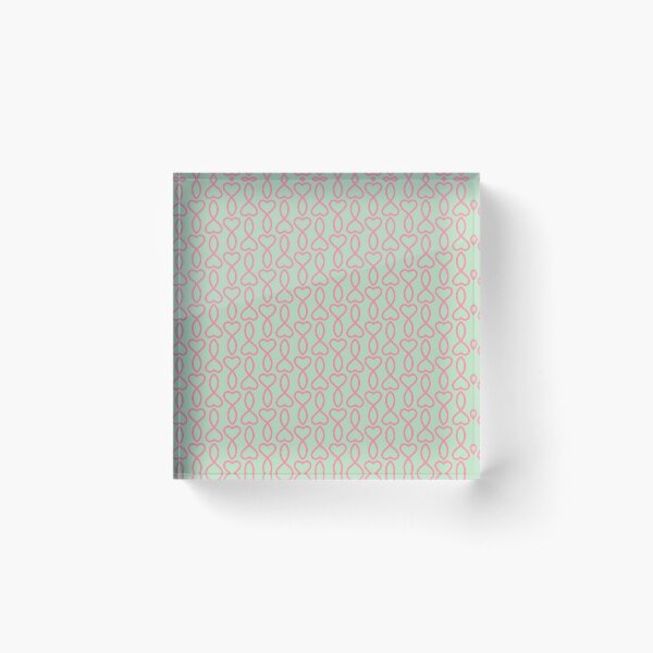 Estampado Escuela Santini (verde-rosa) Acrylic Block