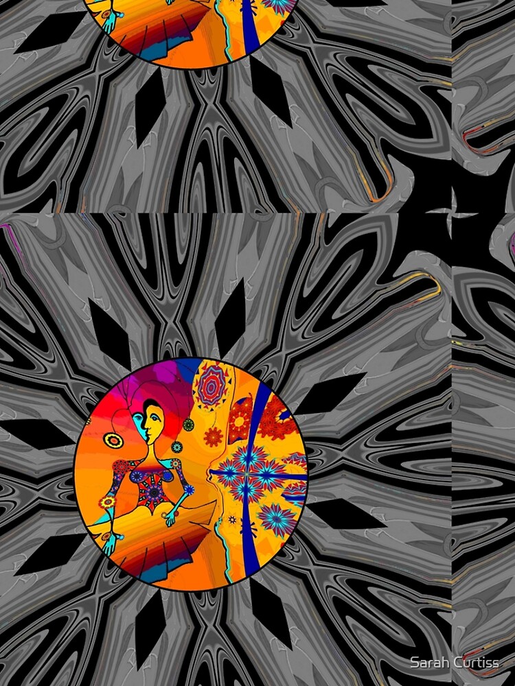 Girl With Kaleidoscope Eyes and black and gray background by GraceArt