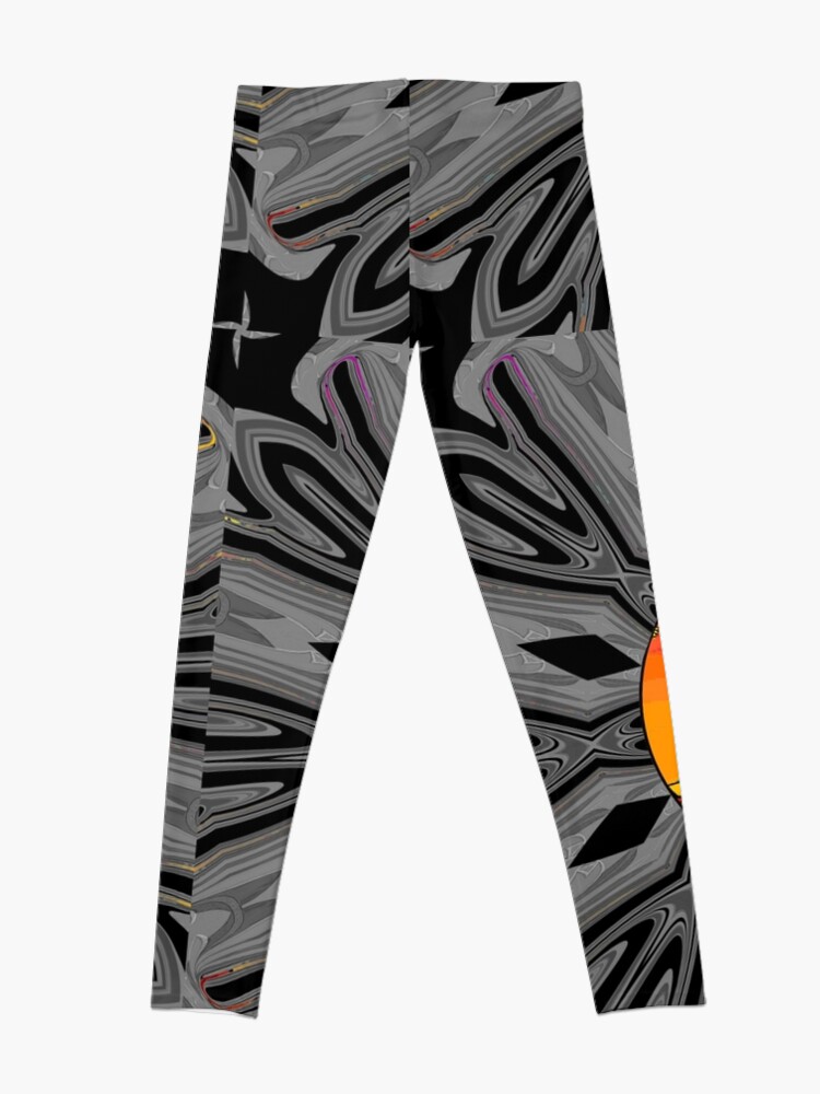 Alternate view of Girl With Kaleidoscope Eyes and black and gray background Leggings
