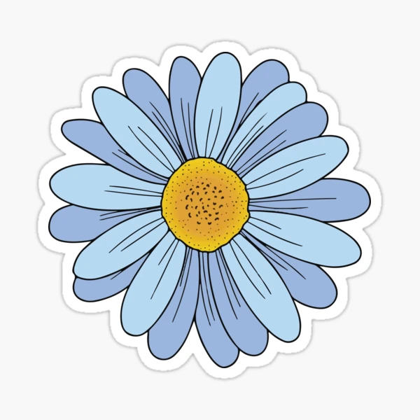 CLEAR Blue Daisy Sticker – Daisy Vibe