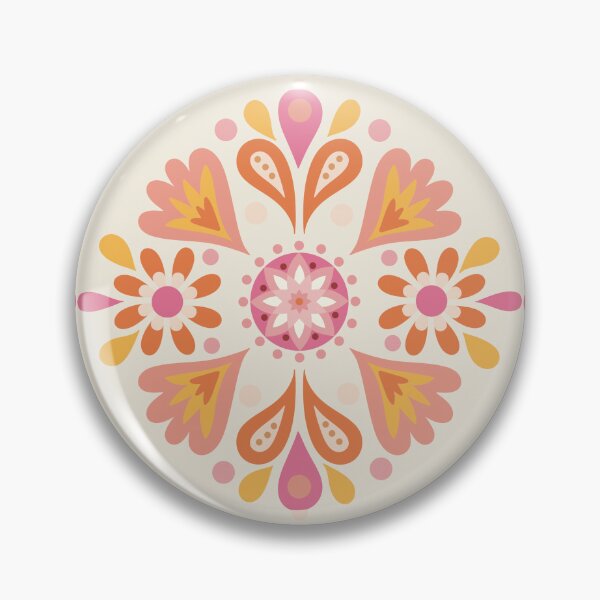 Item preview, Hungarian Folk Art orang pink yellow  designed and sold by vianahline.