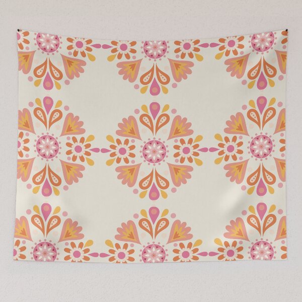 Item preview, Hungarian Folk Art orang pink yellow  designed and sold by vianahline.