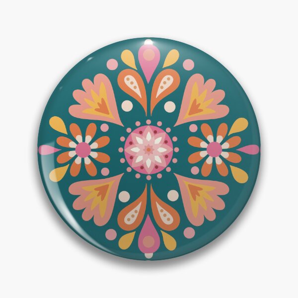 Item preview, Hungarian Folk Art yellow pink green designed and sold by vianahline.