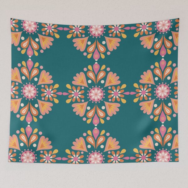 Item preview, Hungarian Folk Art yellow pink green designed and sold by vianahline.