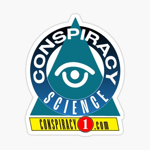 Conspiracy Science Badge (turquoise blue) + URL Sticker
