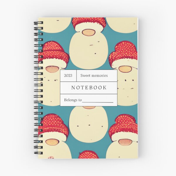 Item preview, Repeat pattern design - abstract fun cute kawaii snowman with a Santa's hat designed and sold by MyMusingMind.