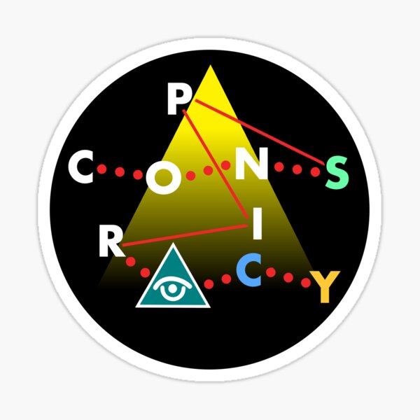 Conspiracy Theory: Connect the Dots (black background) Sticker