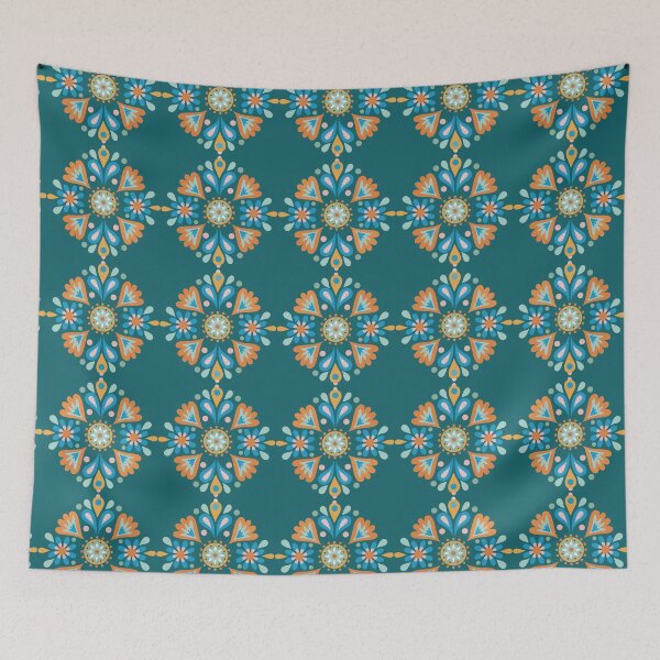 Item preview, Hungarian Folk Art orange blue green designed and sold by vianahline.