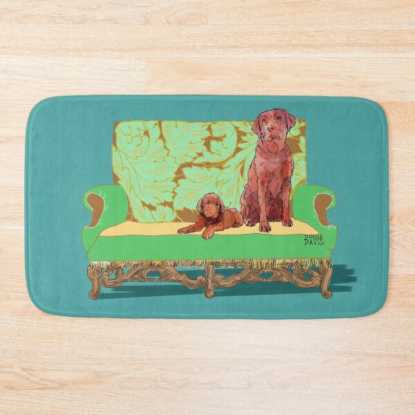 Item preview, chocolate Labs on a sofa designed and sold by donnadavisart.