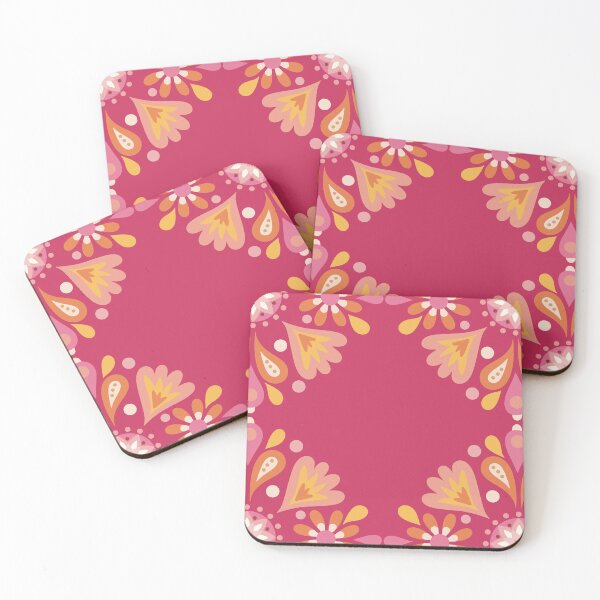 Item preview, Hungarian Folk Art orang pink magenta  designed and sold by vianahline.
