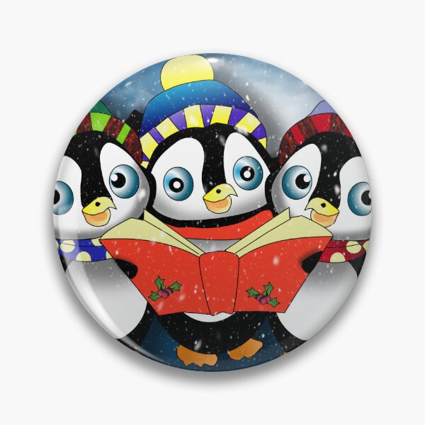 Item preview, Penguin Merry Christma,s Choral Singing penguins designed and sold by Sonia Jones Art.