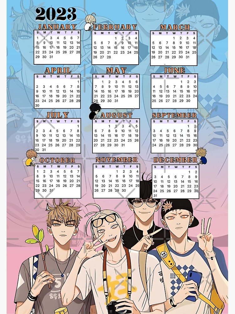 Aesthetic anime calendar 2023 year at a glance  Poster for Sale by  RecStore