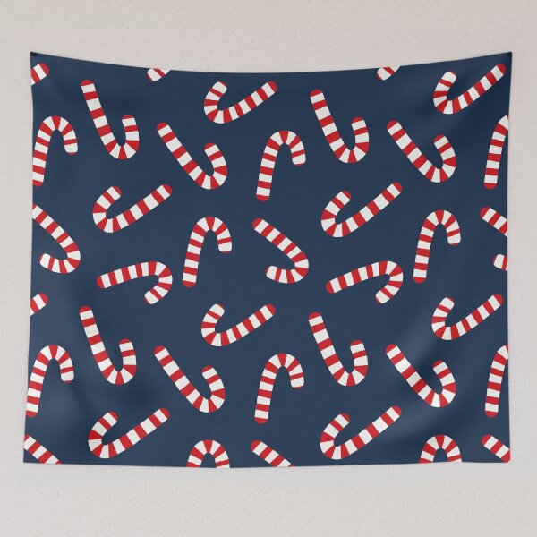 Item preview, Candy Cane pattern- deep blue designed and sold by IlustraDeni.