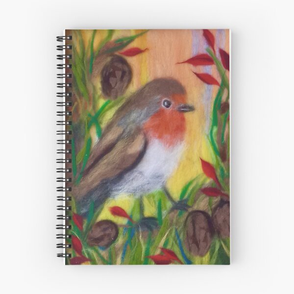 Item preview, garden bird robin on a pine branch designed and sold by FLEURDELAINE04.