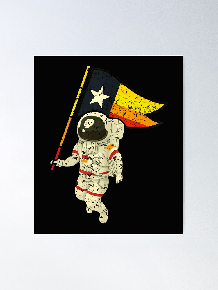 Houston Champ Texas Flag Astronaut Space City - Houston Space City  Astronaut Sticker Vinyl Decal Bumper Sticker 5