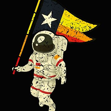 Houston Retro Astronaut Texas Flag T-shirt 