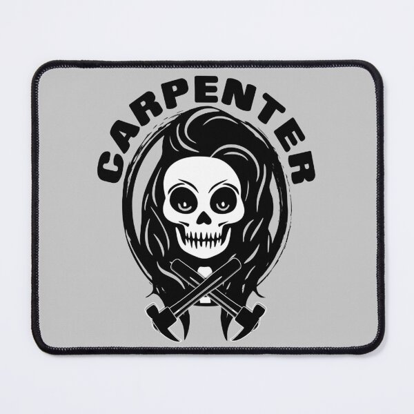 Item preview, Female Carpenter Skull and Hammers Crossed Tools Black Logo designed and sold by Nuletto.