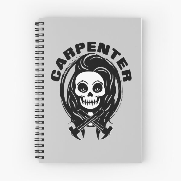 Item preview, Female Carpenter Skull and Hammers Crossed Tools Black Logo designed and sold by Nuletto.