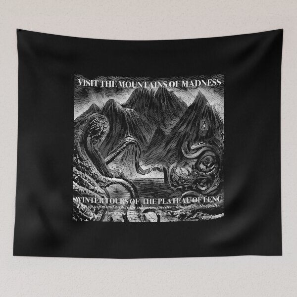 Item preview, Visit The Mountains of Madness, Winter Tours of the Plateau of Leng (Black & White) - spcreationsco22 designed and sold by SpCreationsCo22.