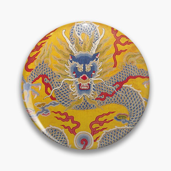 Item preview, Japanese Imperial 12-symbol robe of yellow twilled silk embroidered with nine 5-clawed dragons in gold designed and sold by blackdogshop.